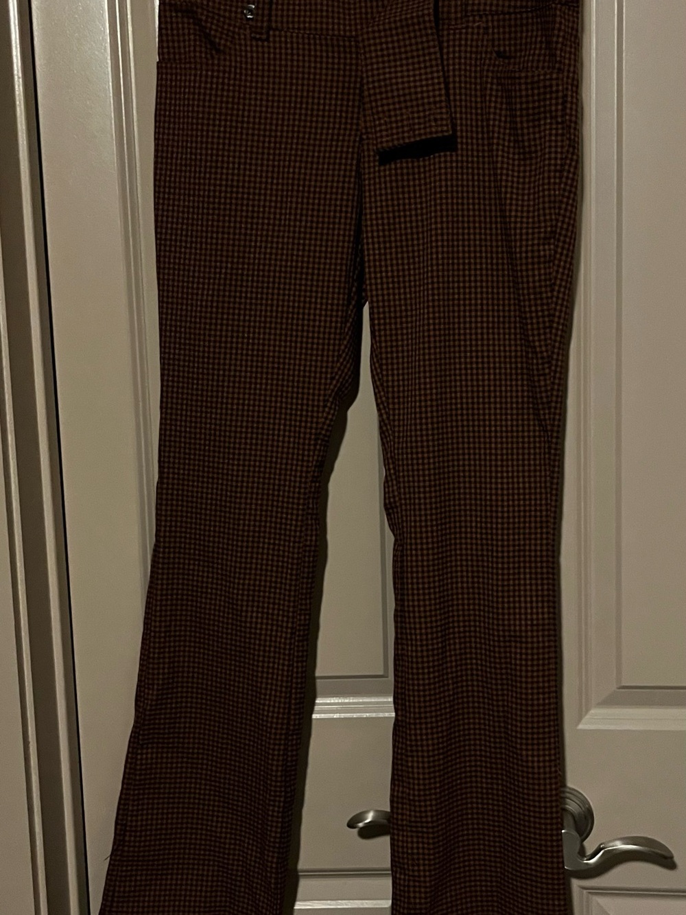 Urban Outfitters Brown Micro-Check Bootcut Pants